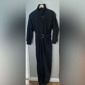 Chic Black Women's Jumpsuit with BeltRoffe vintage black snowsuit